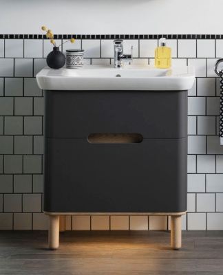 Тумба с раковиной Vitra Sento 63 60834 подвесная Антрацит матовый