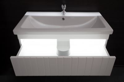Тумба под раковину Cerutti SPA Айс 80 6716 подвесная с подсветкой Белая