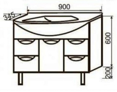 Тумба с раковиной SanVit Лайм Lux 90 в цвете Ral Шоколад