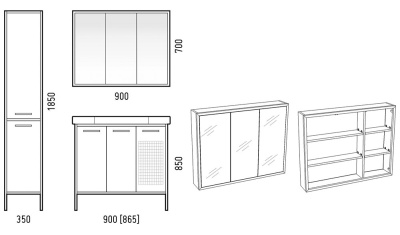 Зеркальный шкаф Corozo Айрон 90 SD-00000409 Белый