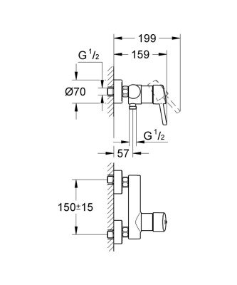 Смеситель для душа Grohe Concetto 32210001 Хром