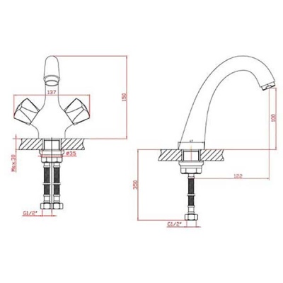 Смеситель для раковины Agger Retro-S A1802100 Хром