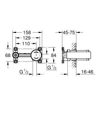 Скрытая часть для смесителя Grohe 23571000 G 1/2