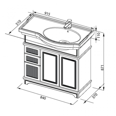 Тумба под раковину Aquanet Луис Shenxin 90 176986 L Бежевая