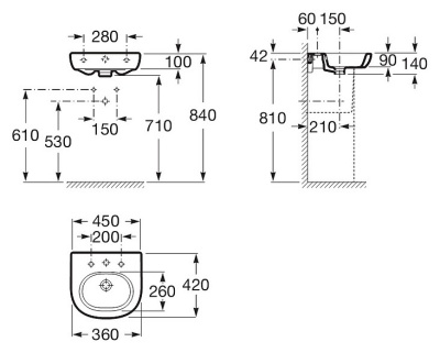 Раковина Roca Meridian N 45 327245000 Белая