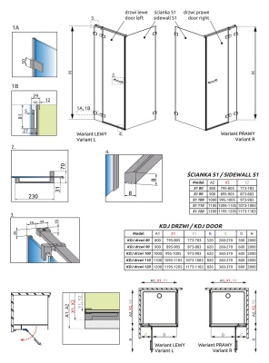 Душевая дверь Radaway Euphoria KDJ 110 120 130 L фурнитура Хром стекло прозрачное