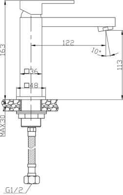 Смеситель для раковины Raiber R0041 Хром