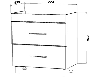 Тумба под раковину San Star Sorento 80 195.1-1.5.1. Белая