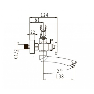 Смеситель для ванны Kaiser Trio 57122 Хром