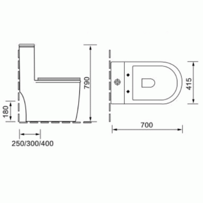 Унитаз компакт SantiLine SL-5019MB с сиденьем Микролифт