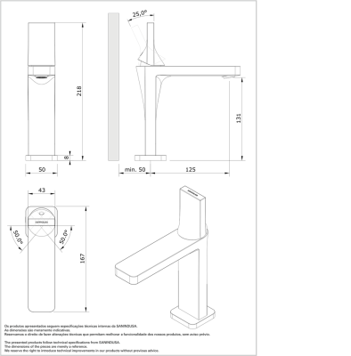 Смеситель для раковины Sanindusa Line 555030111 Хром