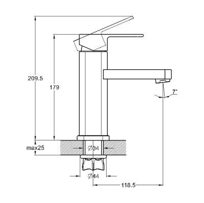 Смеситель для раковины G-Lauf NEB1-A123 Хром