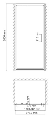 Душевая дверь в нишу WasserKRAFT Salm 100x200 27I12 Хром Прозрачная