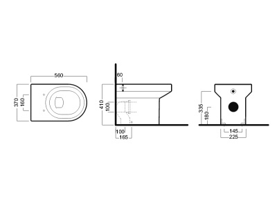 Унитаз Hatria Daytime YXV4 приставной без сиденья