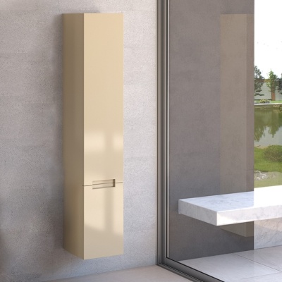 Шкаф пенал SanVit Палома 32 с фактурой под дерево подвесной Акация светлая