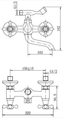 Смеситель для ванны Fashun A3019 Хром