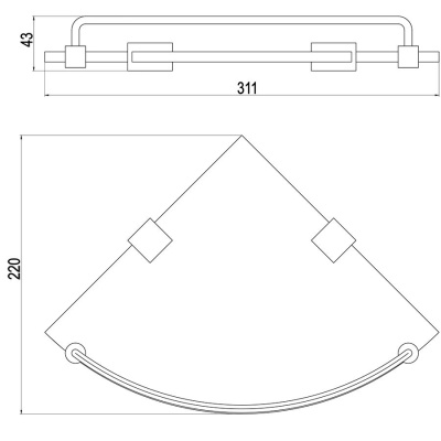 Угловая полка Timo Selene 10073/00 Хром