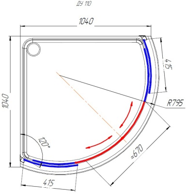 Душевой уголок Radomir 110x110 1-09-1-0-0-0051 профиль Белый стекло матовое