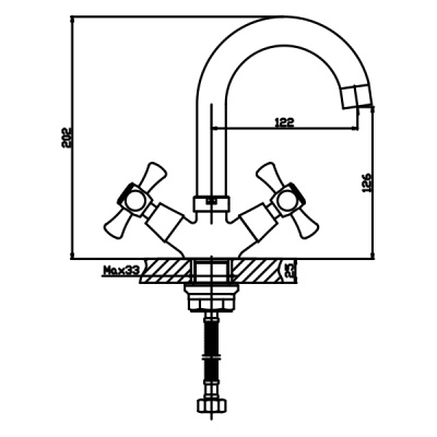 Смеситель для кухни Mixxus Smes 274 MX0070 Хром