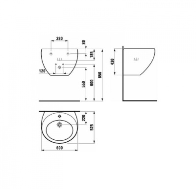 Раковина Laufen Alessi One 60 8.1097.2 Белая