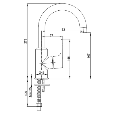 Смеситель для раковины E.C.A. Luna 102108953 Хром
