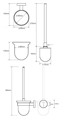 Ершик для унитаза Bemeta Trend-i 104113018 Хром/Белый
