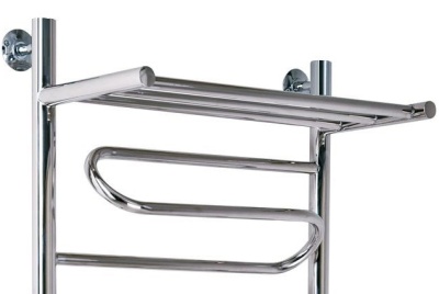 Электрический полотенцесушитель Ника Curve ЛZ/ВП 60x60 с полкой Хром