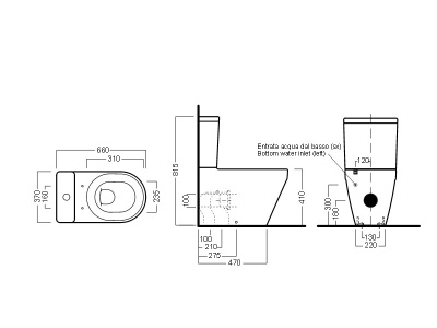Унитаз компакт Hatria Daytime Evo YXV6 без бачка и сиденья