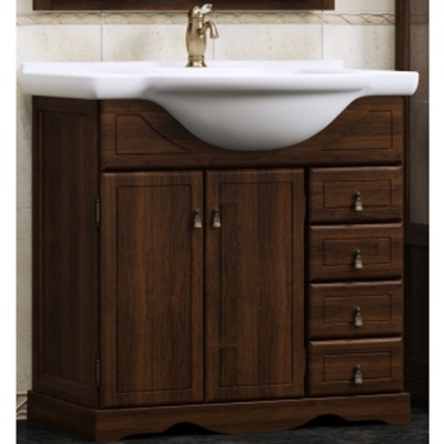 Комплект мебели для ванной Opadiris Клио 70 Орех антикварный со светильником Рустика Бронза