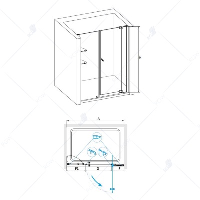 Душевая дверь в нишу RGW Hotel HO-07 110 профиль Хром стекло прозрачное