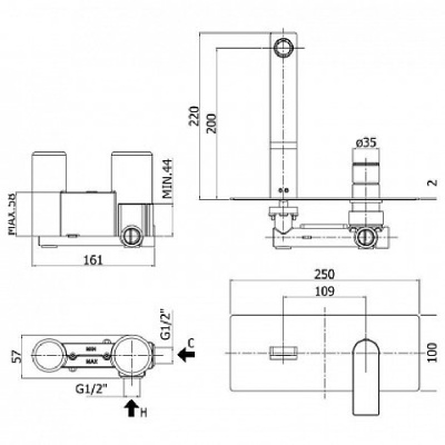 Смеситель для раковины Paffoni Tango TA105CR Хром