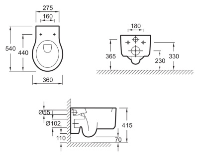 Унитаз Jacob Delafon Viragio E4773-00 подвесной с сиденьем Микролифт