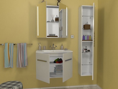 Зеркальный шкаф Какса-А Практик 65 004379 Белый