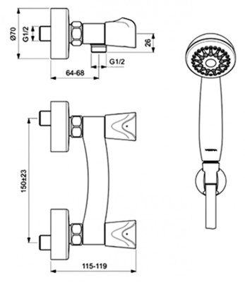 Смеситель для душа Vidima Neo BA333AA Хром