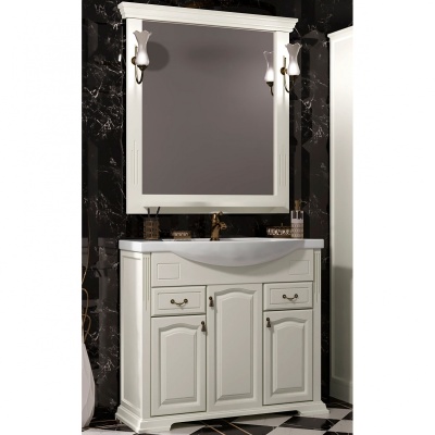 Комплект мебели для ванной Opadiris Риспекто 95 Слоновая кость со светильником Рустика Бронза