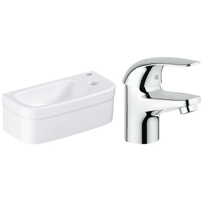 Комплект раковины Grohe Euro Ceramic 37 39327000 со смесителем Euroeco New 32734000 Белый