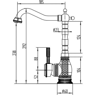 Смеситель для кухни ZorG Antic A 313K-BR Бронза