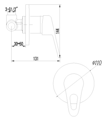 Смеситель для душа Lemark Luna LM4123C Хром