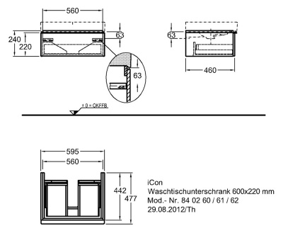 Тумба под раковину Geberit (Keramag) iCon 60x50x24 840260000 белая alpin глянцевая