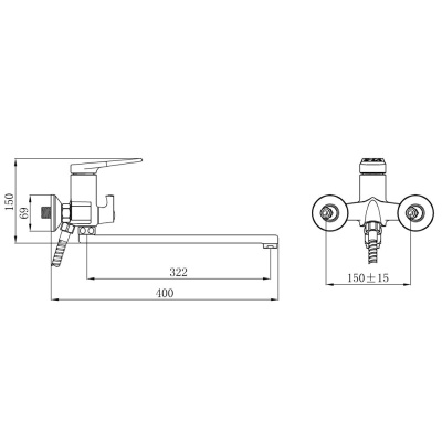 Смеситель для ванны Ростовская Мануфактура Сантехники SL121W-006E универсальный Хром Смеситель для ванны Ростовская Мануфактура Сантехники SL121W-006E универсальный Хром