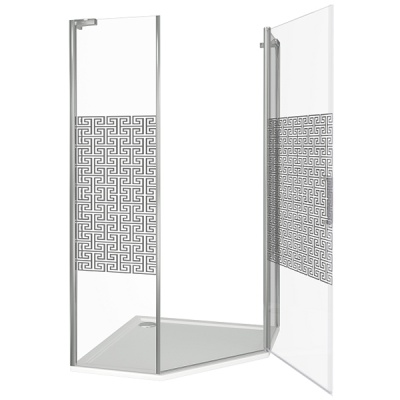 Душевой уголок Good Door Fantasy PNT-90-F-CH 90x90 профиль Хром стекло прозрачное с рисунком