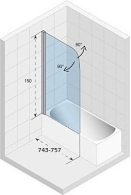 Шторка на ванну Riho Novik Z108 80 GZT9300075 профиль Хром стекло прозрачное Шторка на ванну Riho Novik Z108 80 GZT9300075 профиль Хром стекло прозрачное