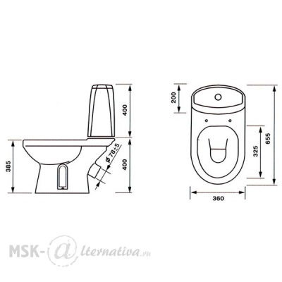 Унитаз Оскольская Керамика Лея 222300 белый с сидением Микролифт