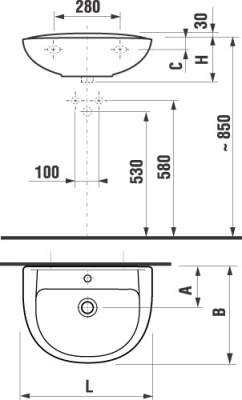 Раковина Jika Olymp 1061.1 500 мм.