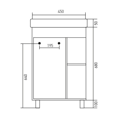 Тумба под раковину Mixline Мини 45 R 539009 Белая