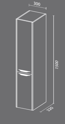Шкаф пенал SanVit Мэри 30 с фактурой под дерево с бельевой корзиной подвесной Карпатская ель