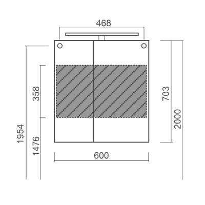 Зеркальный шкаф Diborg Lande Q 60 77.3103 Дуб