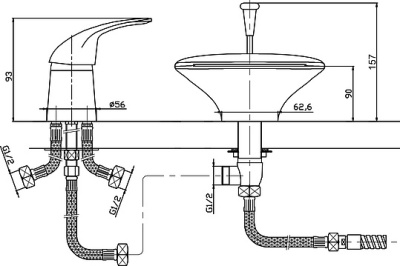 Смеситель на борт ванны Orange Iris M41-333cr Хром
