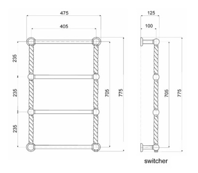 Полотенцесушитель Migliore Edera ML.EDR-EL.100 CR (хром)