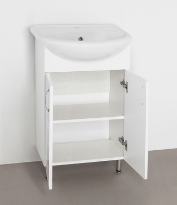 Тумба под раковину Style Line Эко Фьюжн 9 Уют 55 Белый глянец